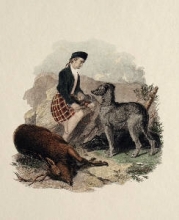 L017 - Gillie With Deer Hound & Deer 