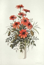 F266A - Autumn Flowers (Tall Vase)