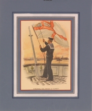 sailor01 - Lowering the ensign at sunset