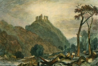 T864 - Okehampton Castle on River Okem